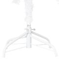 vidaXL Osvetlený umelý vianočný stromček s guľami, biely 210 cm, PVC