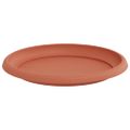 vidaXL Kruhový kvetinový podnos 24 ks Tehlovo červená Ø 23,5 x 2,5 cm