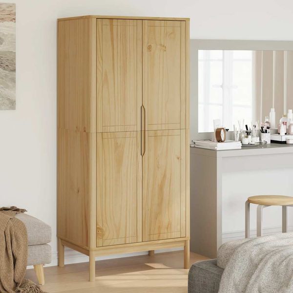 vidaXL Šatník FLORO voskovohnedý 77x53x171 cm borovicový masív
