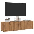 vidaXL Nástenná TV skrinka dub artisan 120x30x30 cm kompozitné drevo
