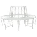 vidaXL Stromová lavička 8-Počet miest Ø 160 x 89 cm Oceľ Antická biela