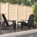 vidaXL Záhradná stolička Adirondack so stolíkom HDPE antracitová