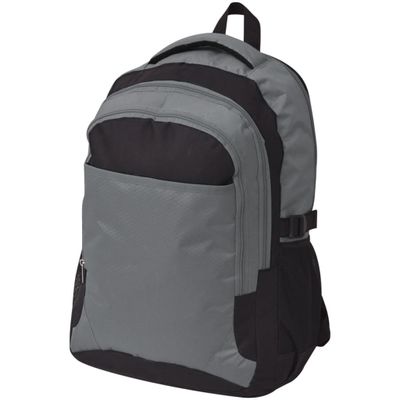 vidaXL Školský ruksak 40 l, čierno-sivý