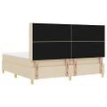 vidaXL Posteľ s pružinovým rámom Krémová 200 x 200 cm látka