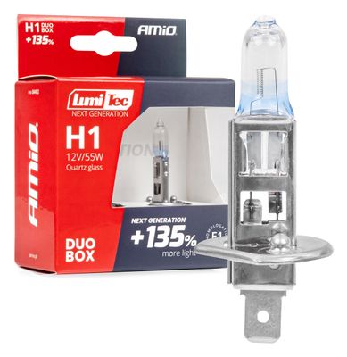 Halogénové žiarovky H1 12V 55W LumiTec NEXT GENERATION +135% DUO AMiO-04402
