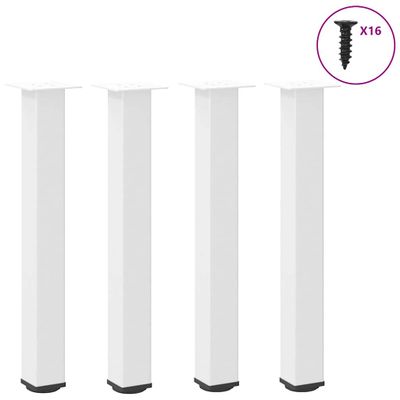 vidaXL Nohy konzolového stolíka 4 ks biele 72-74 cm oceľové