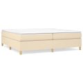 vidaXL Posteľný rám s boxspringom krémová 200x200 cm látka