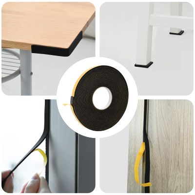 vidaXL Samolepiaca penová páska 10 pcs Čierna 10mm x 10m CR Pena