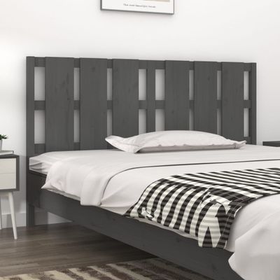 vidaXL Čelo postele sivé 185,5x4x100 cm masívna borovica