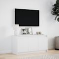vidaXL TV stolík s LED biely 100x34x50 cm kompozitné drevo