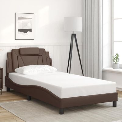 vidaXL Rám postele Viana bez matraca hnedý 100x200 cm umelá koža