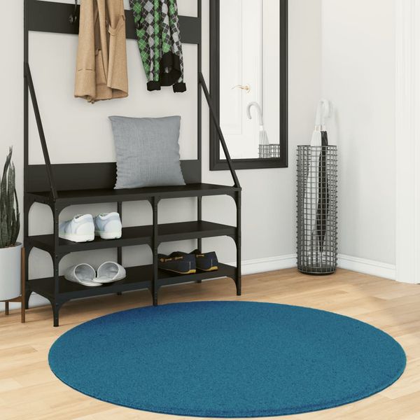 vidaXL Koberec OVIEDO krátky vlas tyrkysový Ø 120 cm