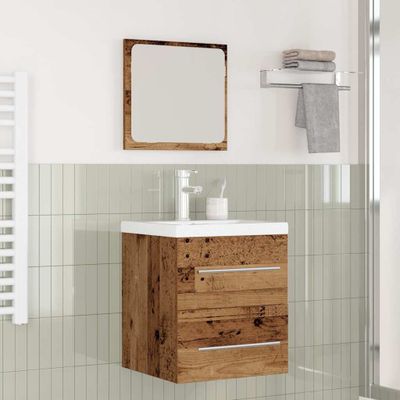 vidaXL Sada kúpeľňového nábytku 2 pcs Staré drevo Kompozitné drevo