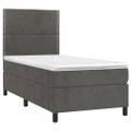 vidaXL Posteľný rám boxspring s matracom tmavosivý 80x200 cm zamat