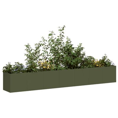 VidaXL kvetináč Olive Green 280x40x40 cm Oceľ valcovaná za studena