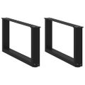 vidaXL Nohy konferenčného stolíka v tvare U, 2 ks, čierne, 60 x (30-31) cm, oceľové