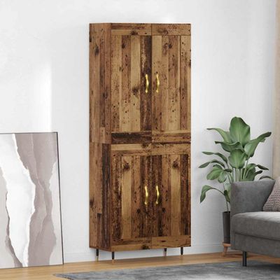 vidaXL Highboard Staré drevo 69,5 x 34 x 90 cm Kompozitné drevo