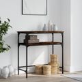 vidaXL Konzolový stolík dymový dub 75x35,5x75 cm kompozitné drevo