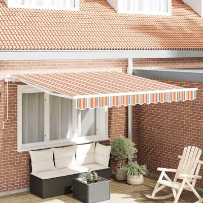 vidaXL Sklopná markíza Viacfarebný 350 x 250 cm Polyester a hliník