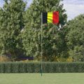 vidaXL Vlajka Belgicka a tyč 5,5 m hliník