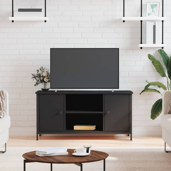 vidaXL TV skrinka čierna 100x40x50 cm spracované drevo