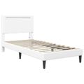 vidaXL Rám postele s LED pásikmi Biela 90 x 190 cm Umelá koža