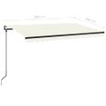 vidaXL Automatická markíza, LED a senzor vetra 400x350 cm, krémová