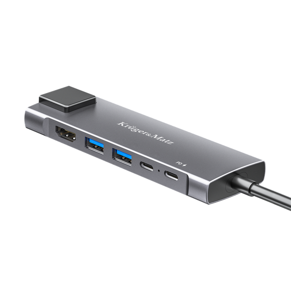 USB adaptérov 6v1 Kruger&Matz KM0391.2 (HUB) typ C na HDMI/2x USB3.0/2x USB typ C/RJ45
