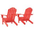 vidaXL Záhradné stoličky Adirondack+stolík, jedľový masív, červené