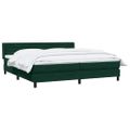 vidaXL Box Spring Posteľ s matracom Tmavo zelená 200x210 cm Zamat