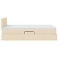 vidaXL Postel s úložným prostorem a matrací Krémová 120 x 200 cm Zamat