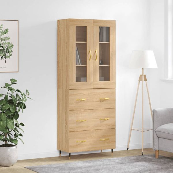 vidaXL Vysoká skrinka dub sonoma 69,5x34x180 cm spracované drevo