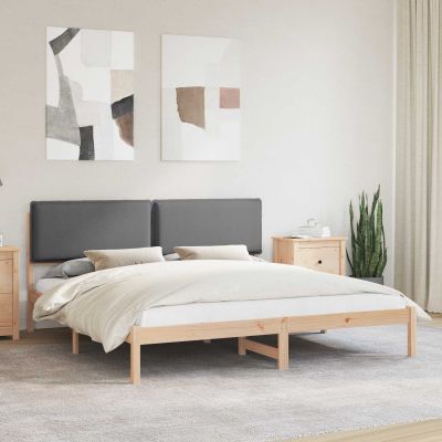 vidaXL Rám postele s čalúneným čelom Tmavo šedá 180 x 200 cm