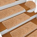 vidaXL Schodové rohože 20 ks 65x21x4 cm béžové s obdĺžnikovým okrajom