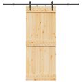 vidaXL Posuvné dvere NARVIK Prírodná a čierna 85 x 210 cm (213,5 cm)