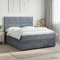 vidaXL Posteľ boxspring s matracom Tmavosivá 180 x 200 cm Zamat