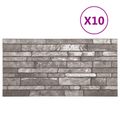 vidaXL Nástenné panely 10 ks 100 x 50 cm Tmavosivá EPS pena