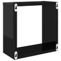 vidaXL Nástenné police 2 ks lesklé čierne 30x15x30 cm