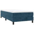 vidaXL Posteľný rám s boxspringom tmavomodrý 90x200 cm zamat