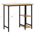 vidaXL Počítačový stôl, čierny a svetlý dub 80x40x72 cm, MDF a kov