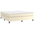 vidaXL Posteľný rám s boxspringom krémový 180x200 cm umelá koža