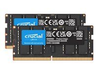 Crucial - DDR5 - sada - 48 GB: 2 x 24 GB - SO-DIMM 262 pinov - 3200 MHz / PC5-51200 - CL52 - 1.1 V - nastavené na pretaktovanie - on-die ECC