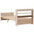 vidaXL Posteľný rám s čelom biely 75x190 cm borovicový masív