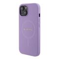 Puzdro Guess pre iPhone 15 6,1" GUHMP15SPSAHMCU fialový tvrdý obal Saffiano MagSafe