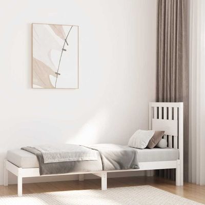 vidaXL Posteľný rám, biely, borovica 75x190 cm, malé jednolôžko