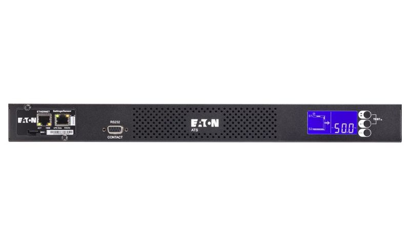 EATON Prepínač (Automatic Transfer Switch) ATS 16A Netpack prepínac, ATS, 16A, 3,84kW, 200–240V, 2x C20 vstup, zásuvky 8x C13, 1x C19, Netpack