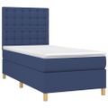 vidaXL Posteľný rám boxsping s matracom modrý 80x200 cm látka