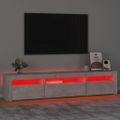 vidaXL TV skrinka s LED svetlami betónová sivá 195x35x40 cm