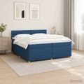 vidaXL Posteľ boxspring s matracom Modrá 200 x 200 cm Látka