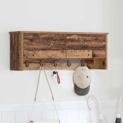 vidaXL Vešiak na stenu Staré drevo 80 x 20 x 30 cm Kompozitné drevo